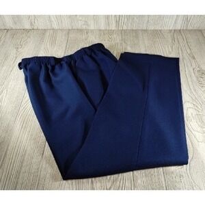 Classic Collection Size 12 Navy Blue Woman's Slacks Elastic Waistband Belt Loops